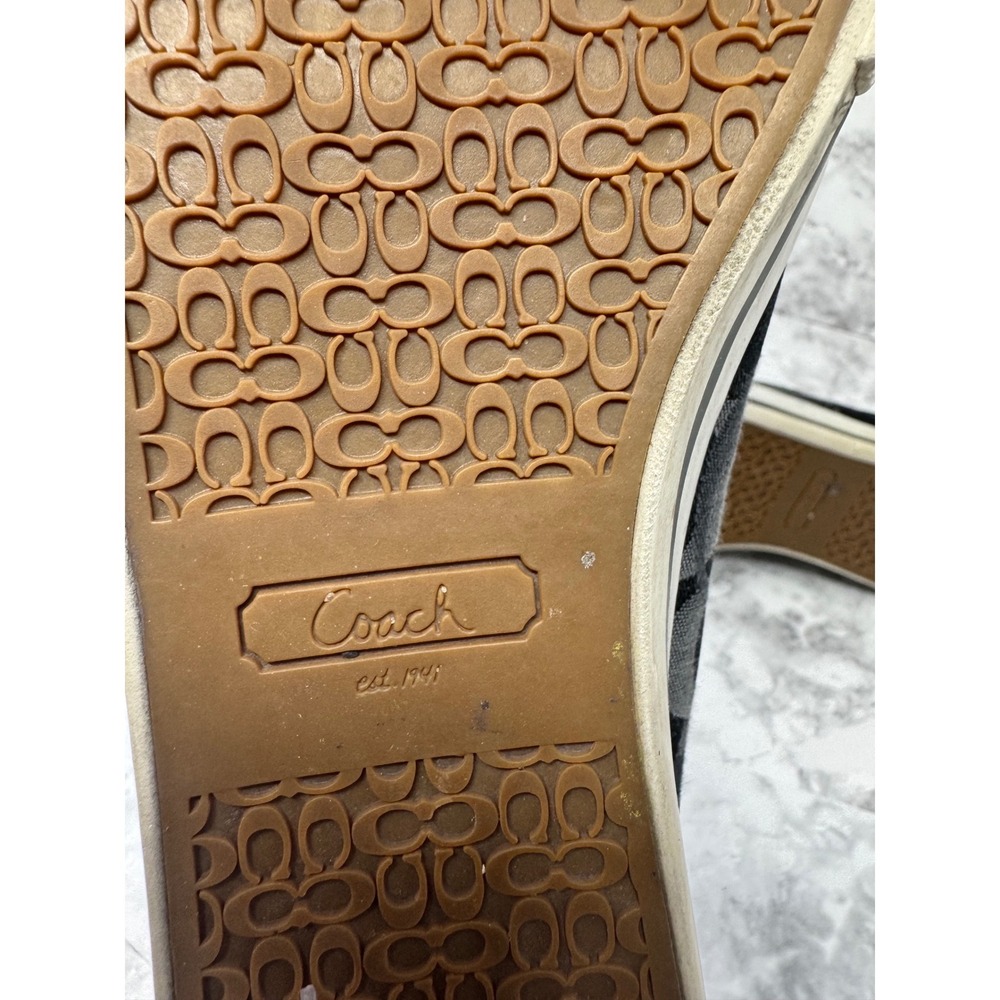 Coach Black & Olive Canvas Low-Top Sneakers - Picture 10 of 12